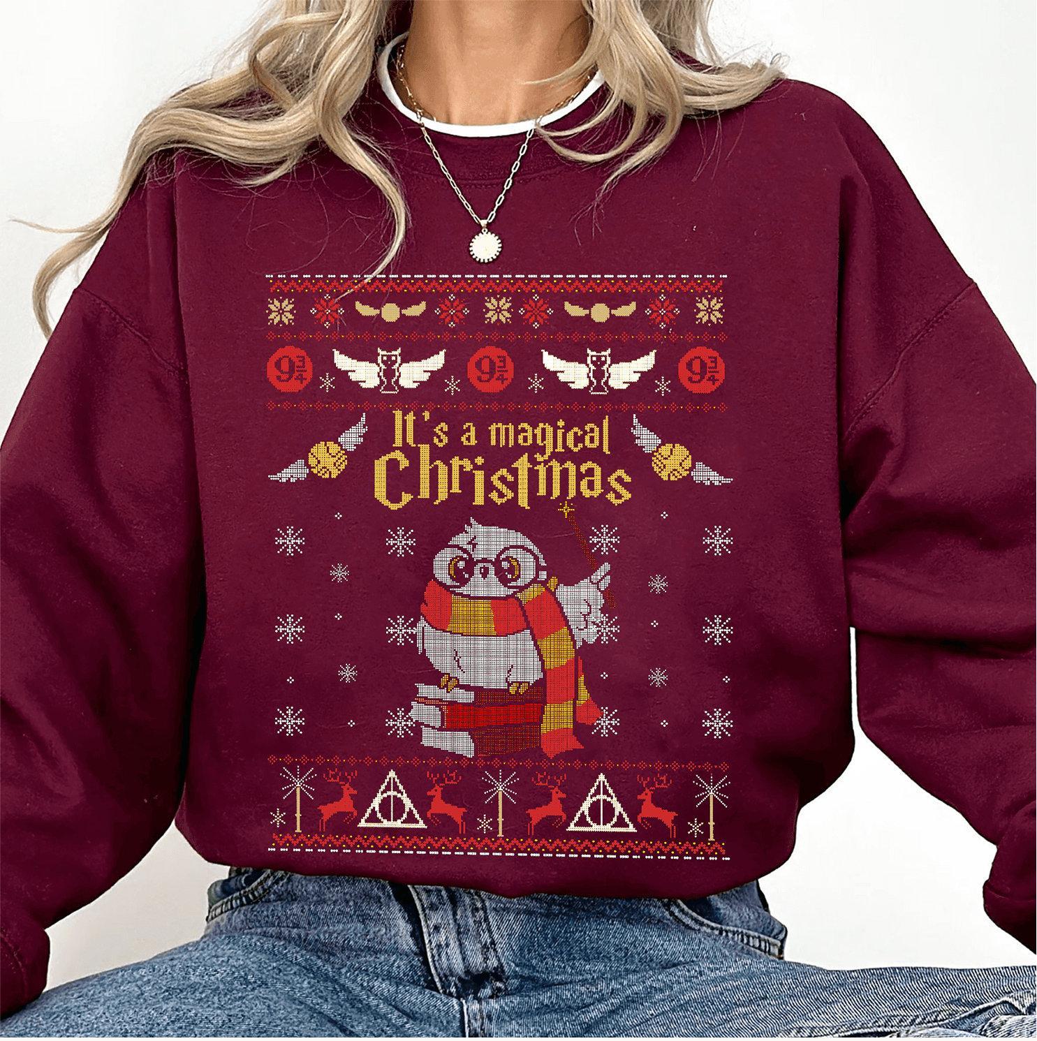 Magic Owl Wizard School Ugly Christmas Sweatshirt