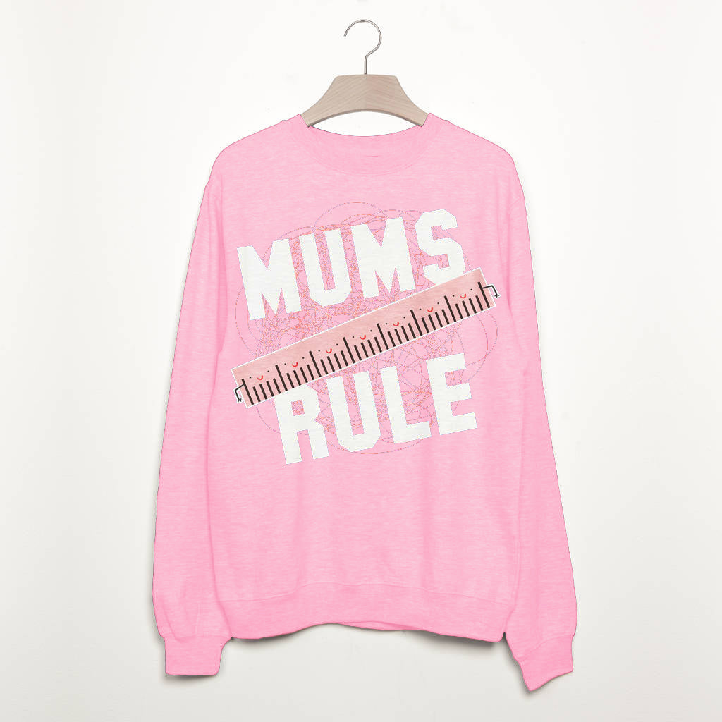 Mums Rule Print Casual Sweatshirt