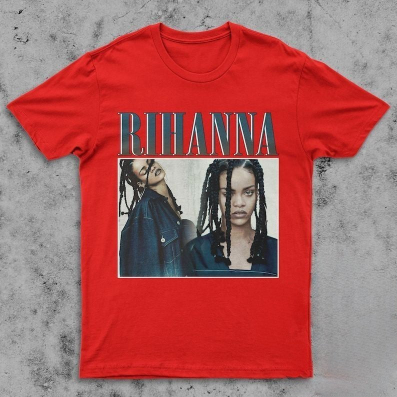 RIHANNA Letter Print Casual T-shirt
