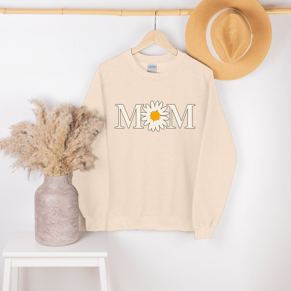 Mother's Day Daisy Mom Print Sweatshirt