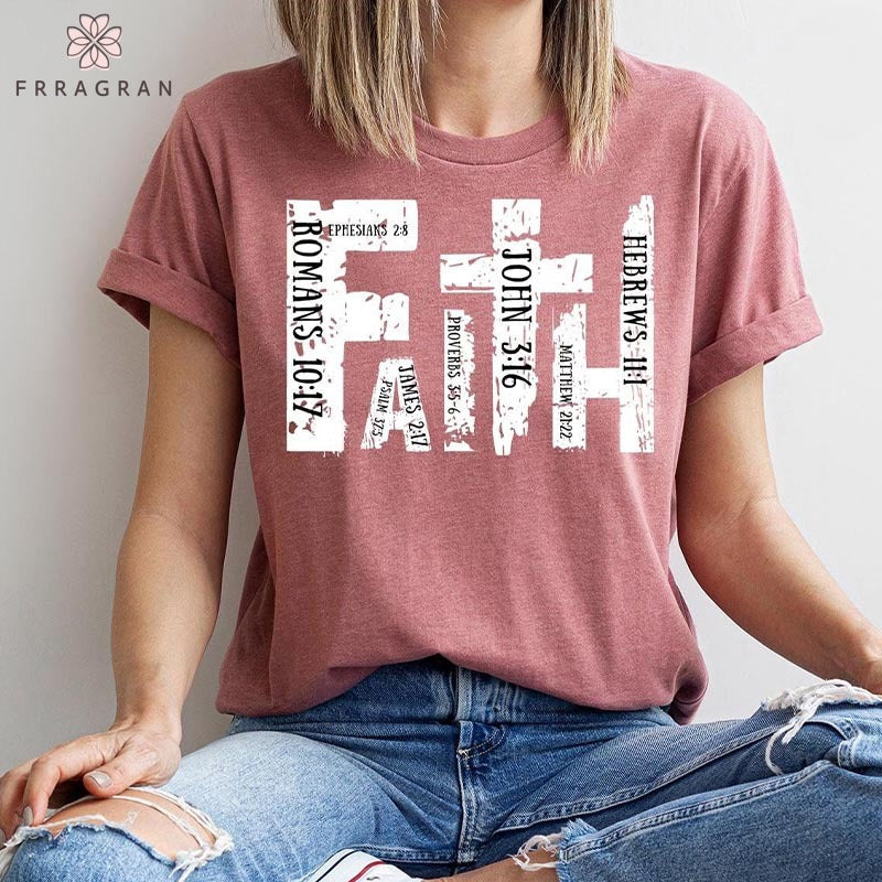 Retro Faith Cross Graphic T-shirt