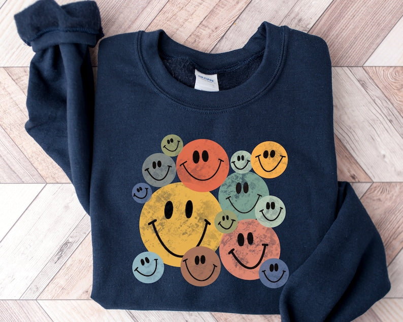 Retro Happy Face Sweatshirt