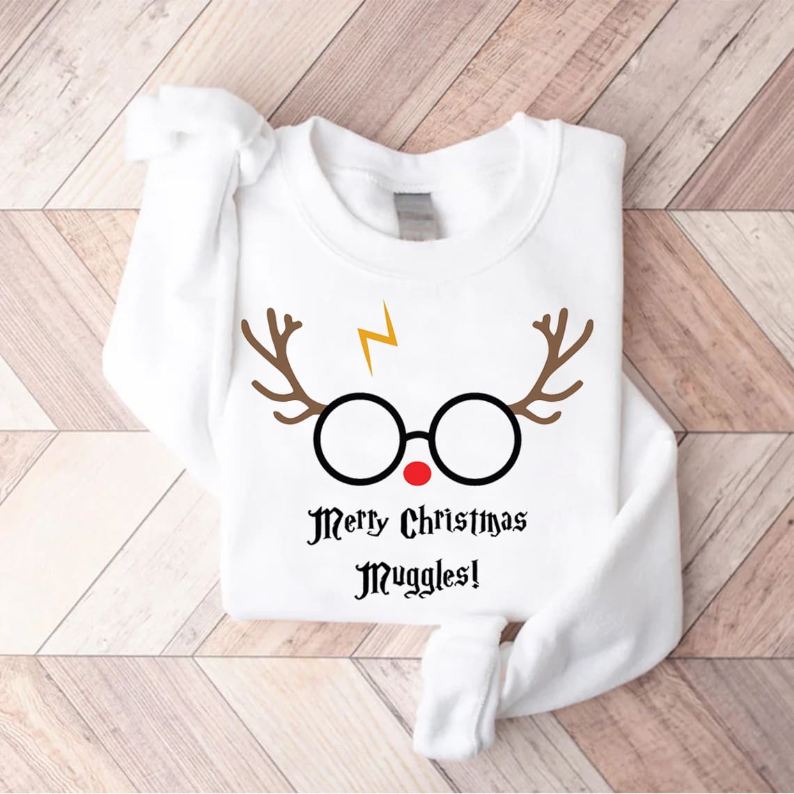 Merry Christmas Muggles Print Sweatshirt