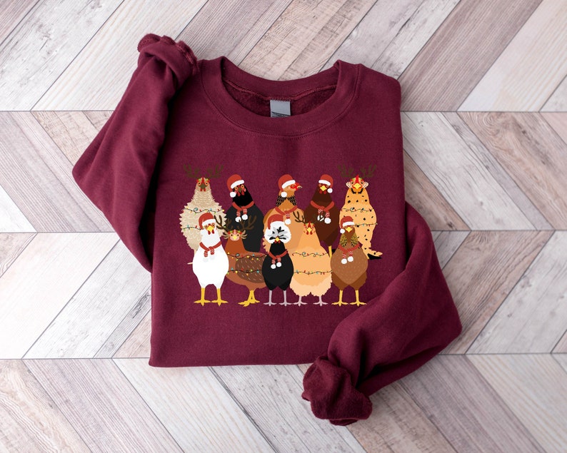 Cute Christmas Chickens Sweatshirt