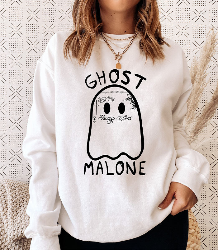 Ghost Malone Halloween Boo Crewneck Sweatshirt