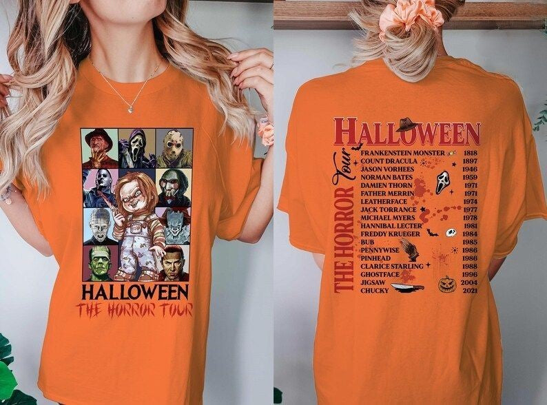 Vintage Halloween Horror Characters T-shirt