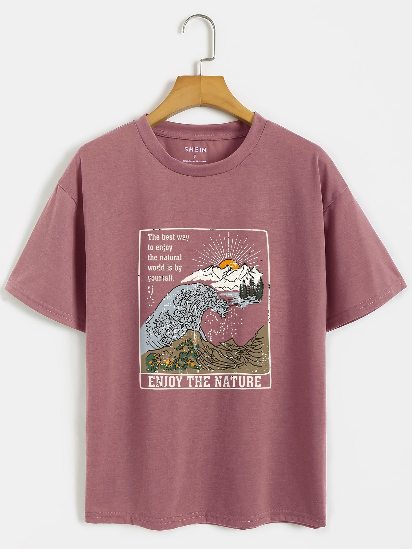 Waves And Slogan Graphic Casual T-shirt