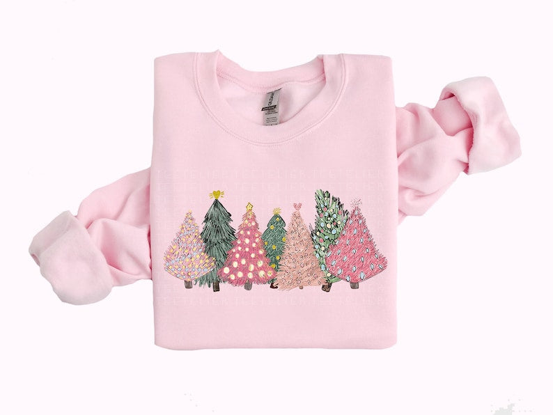 Christmas Trees Crewneck Pullover Sweatshirt