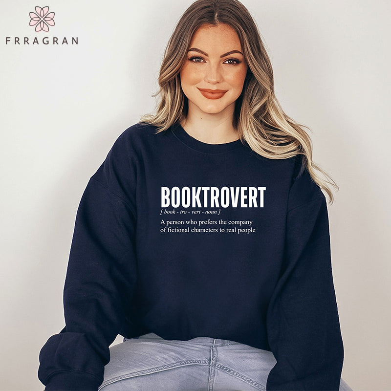 Booktrovert Definition Letter Print Sweatshirt