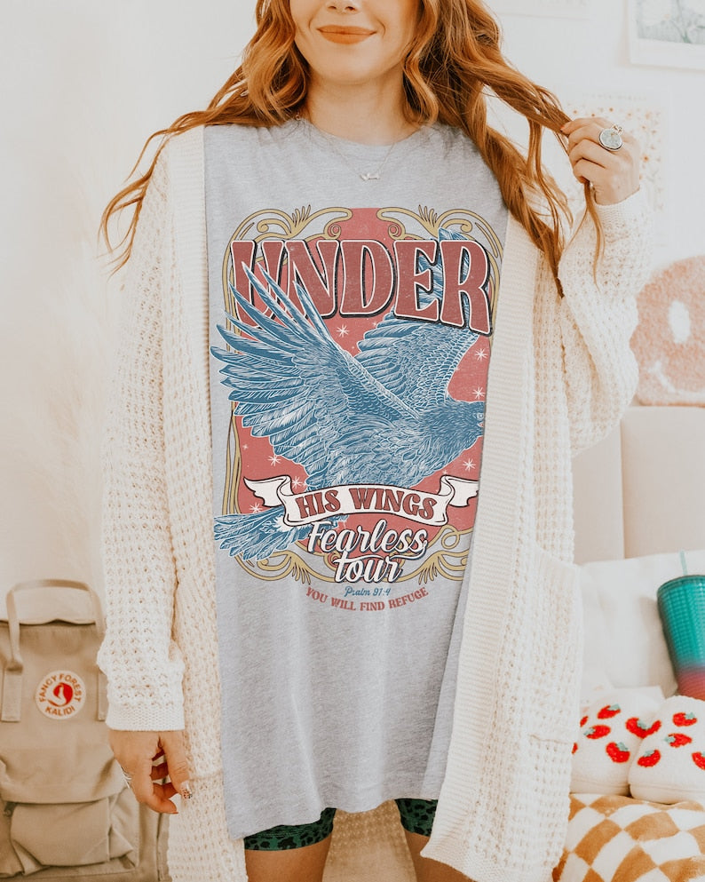 Boho Faith Under His Wings T-shirt